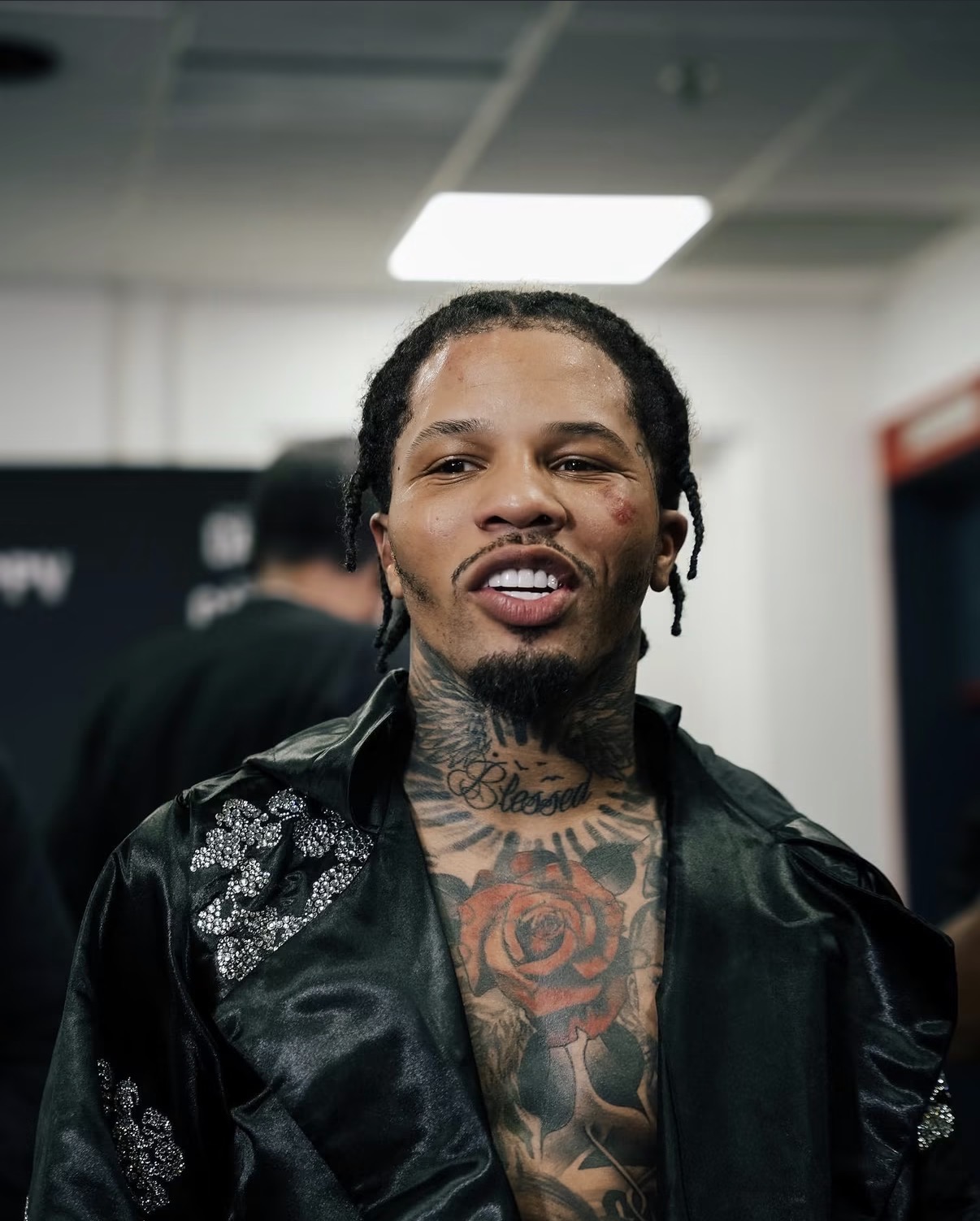 Backstage portrait after a boxing event